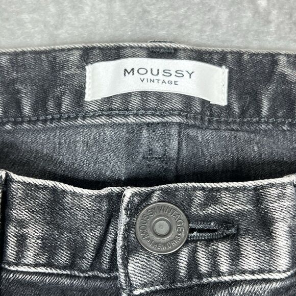Moussy Vintage Jeans Size 27 Black Howa Skinny Distressed Pockets Japan - Picture 5 of 14